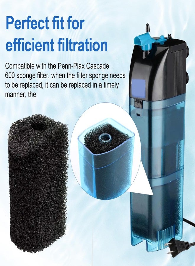 Gvvycc Aquarium Filter Sponge, Compatible with Penn-Plax Cascade 600 Filter, Provides Physical and Biological Filtration for Aquariums(2 Sponge) - Image 4